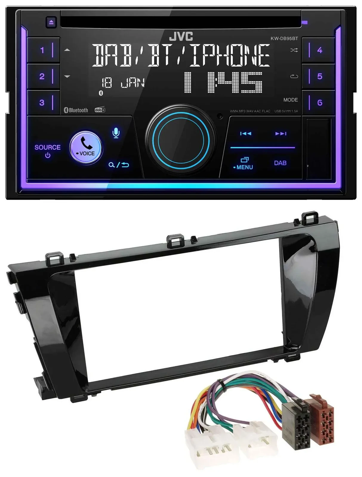 JVC MP3 USB 2DIN DAB Bluetooth CD Autoradio für Toyota Corolla (ab 2014)