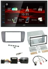 JVC USB Bluetooth Lenkrad DAB 2DIN Autoradio für Seat Ibiza ab 08 conemaragrau