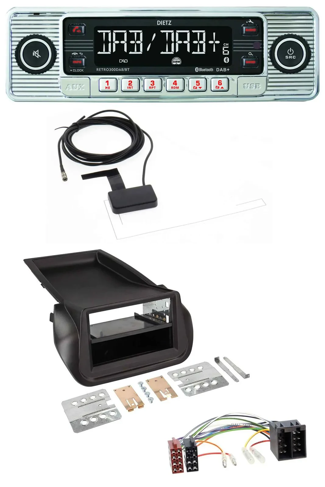 Dietz Bluetooth USB MP3 DAB Autoradio für FIAT Fiorino (ab 2008)