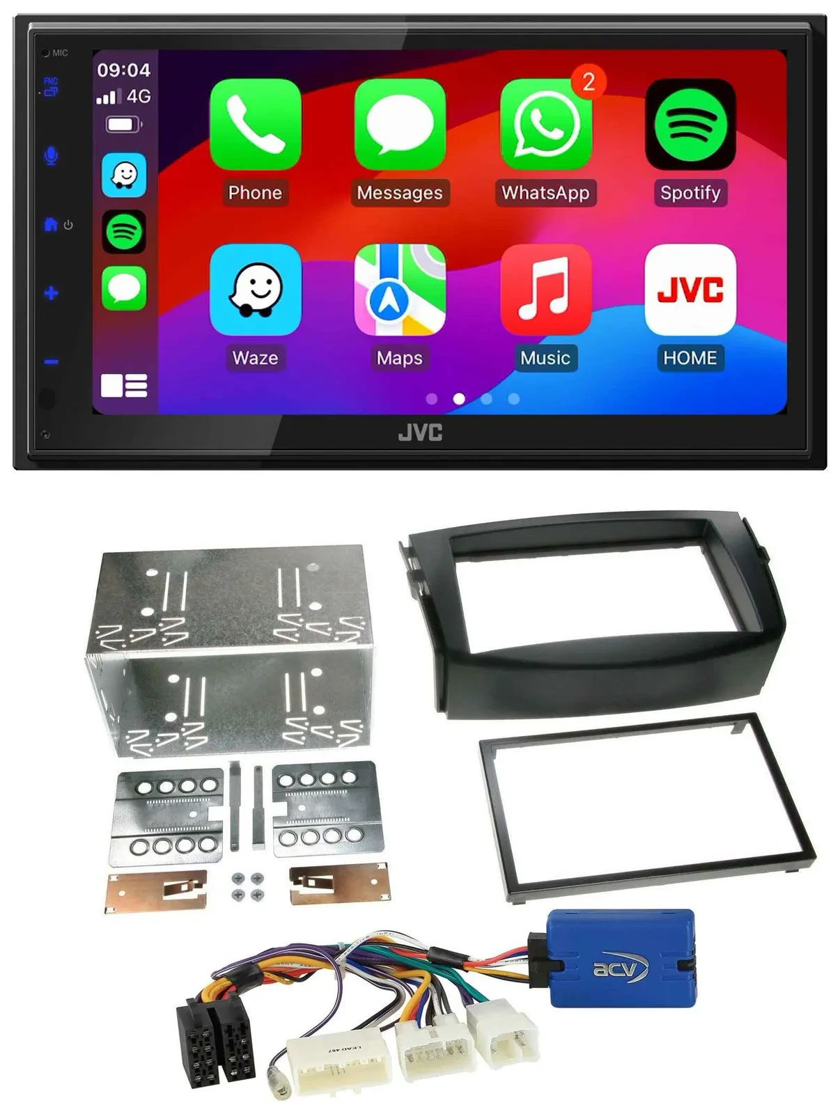 Автомагнитола для Toyota RAV4 (2011–2013) JVC 2DIN, Bluetooth, DAB, USB, 28-pin