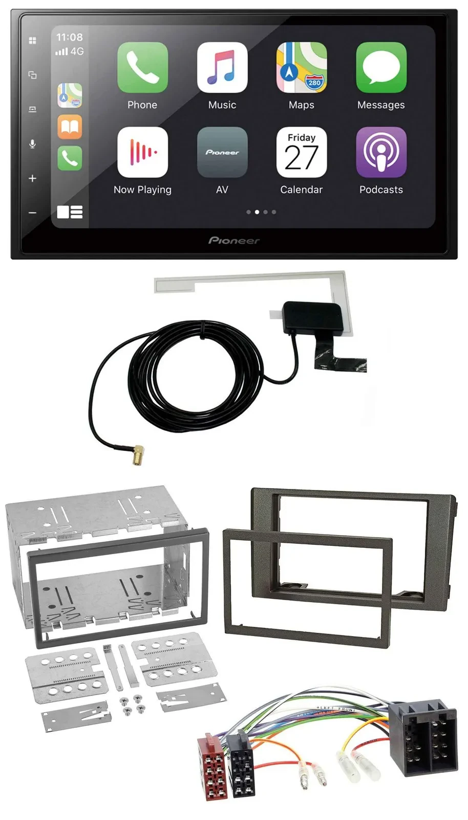 Автомагнитола для Iveco Daily 2006–2014 Pioneer 2DIN USB, Bluetooth, DAB, MP3 темно-серая