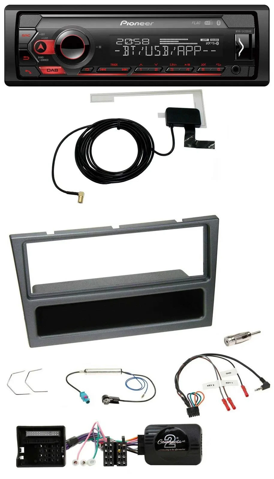 Pioneer DAB USB Lenkrad Bluetooth Autoradio für Opel Corsa C Meriva Vectra C Tig