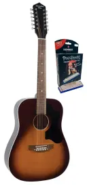 Recording King RDS-9-12-FE5-TS 12-String Guitar, Hohner Pentaharp Bundle