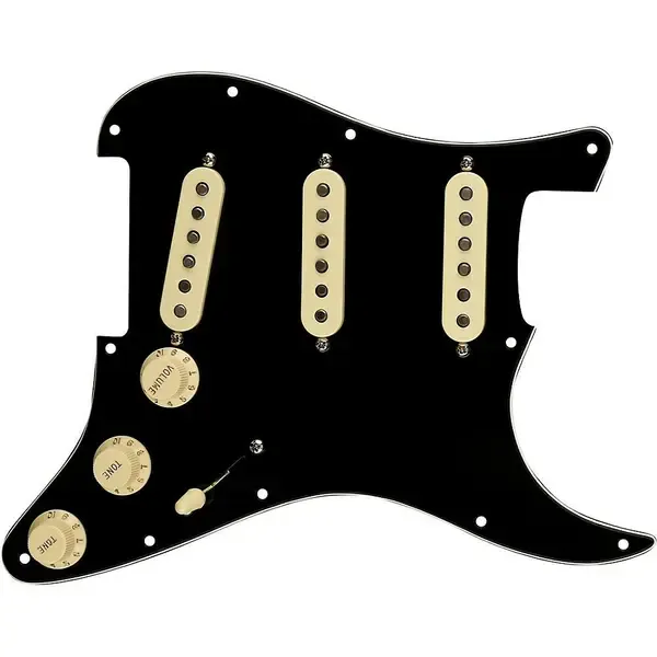 Пикгард со звукоснимателями Fender Stratocaster SSS 57/62 Pre-Wired Pickguard Black/White/Black