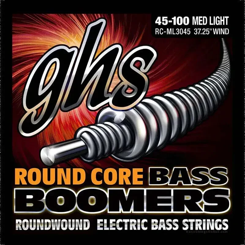 Струны для бас-гитары GHS RC-ML3045 Bass Boomers Round Core Medium Light 45-100