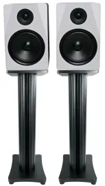 (2) Rockville APM8W 8" USB Studio Monitor Speakers+28" Black Premium Stands