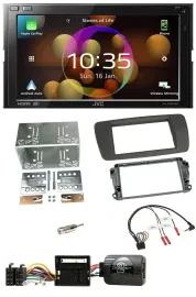 JVC DAB Lenkrad 2DIN Bluetooth USB Autoradio für Seat Ibiza ab 08 tuam-grey