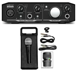 Mackie Onyx Artist 1.2 2x2 USB Recording Studio Interface+Microphone+Cable+Case
