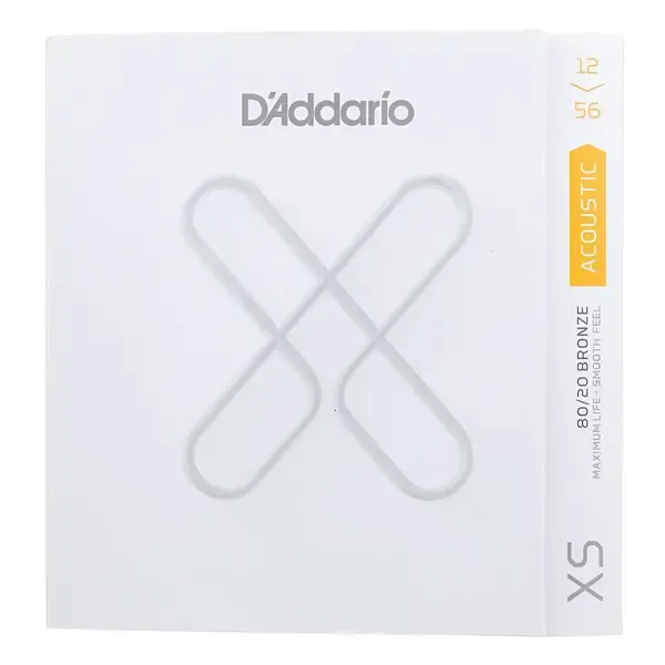 Струны для акустической гитары D'Addario XSABR1256 12-56, бронза 80/20 с покрытием XS