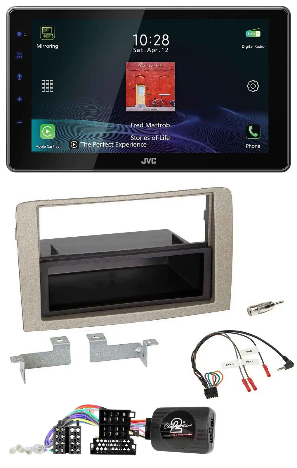 JVC DAB Lenkrad Bluetooth USB Autoradio für Lancia Musa 2004-2012