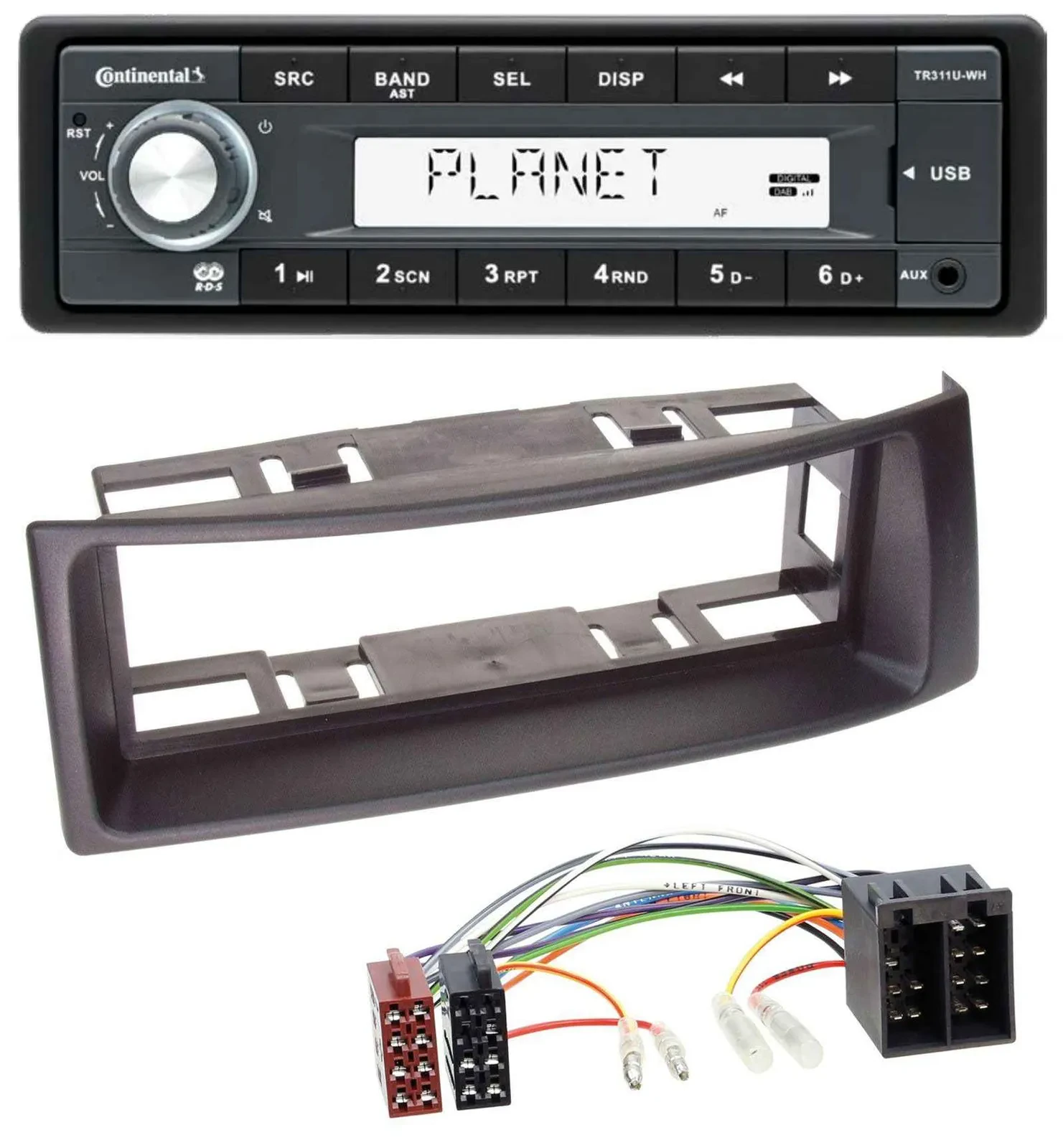 Continental USB MP3 AUX 1DIN Autoradio für Renault Megane Scenic bis 03 schwarz
