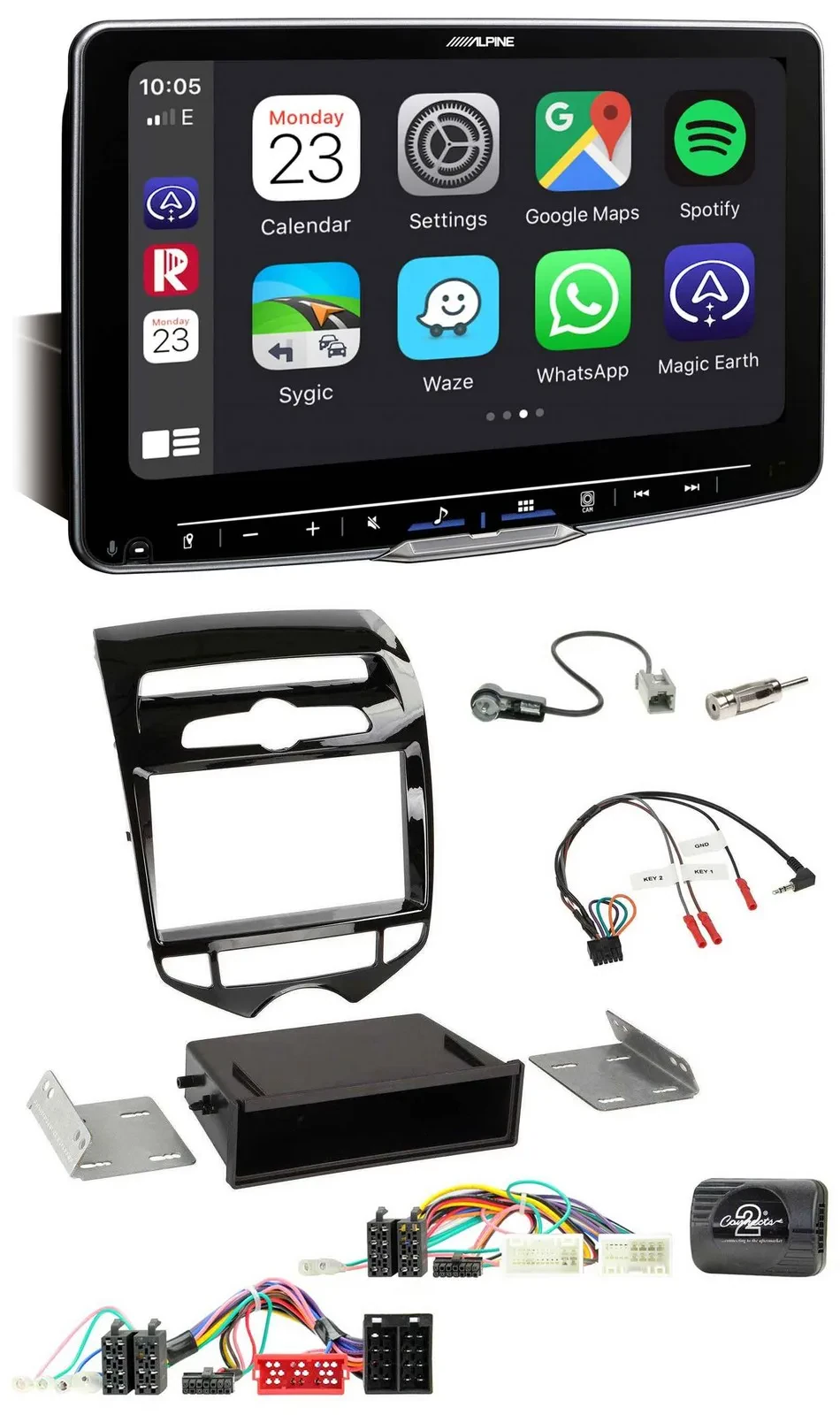 Автомагнитола Alpine Bluetooth USB DAB для Hyundai ix20 (с 2010), для авто с автоматическим климат-контролем