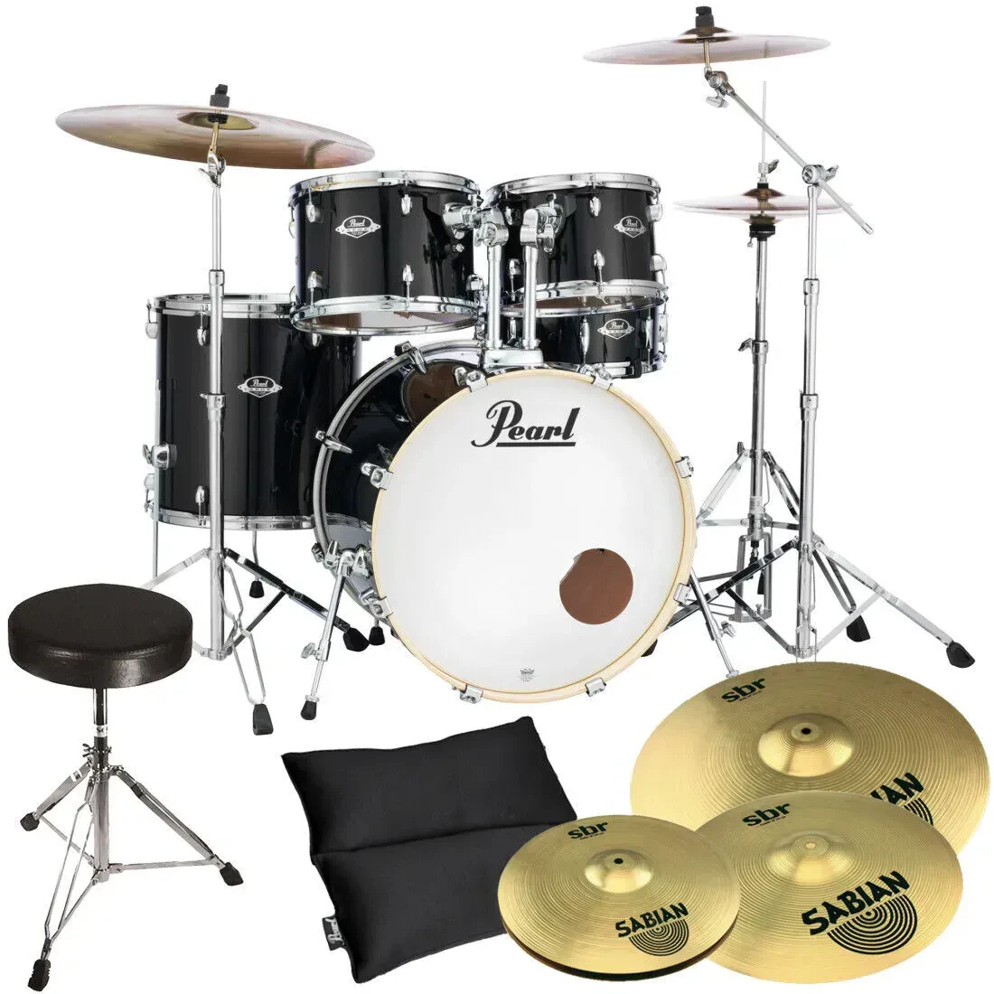 Ударная установка Pearl Export EXX705NBR/C31 20"/10"/12"/14"/14" черный (набор, с тарелками и стулом)