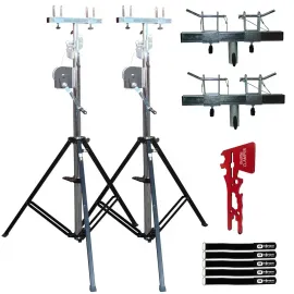 ProX XT-CRANK14FT-220 14FT Stage Lighting Truss Crank Stands Pair w Accessories