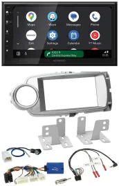 Kenwood DAB Bluetooth USB Lenkrad 2DIN Autoradio für Toyota Yaris 2011-2014 silb