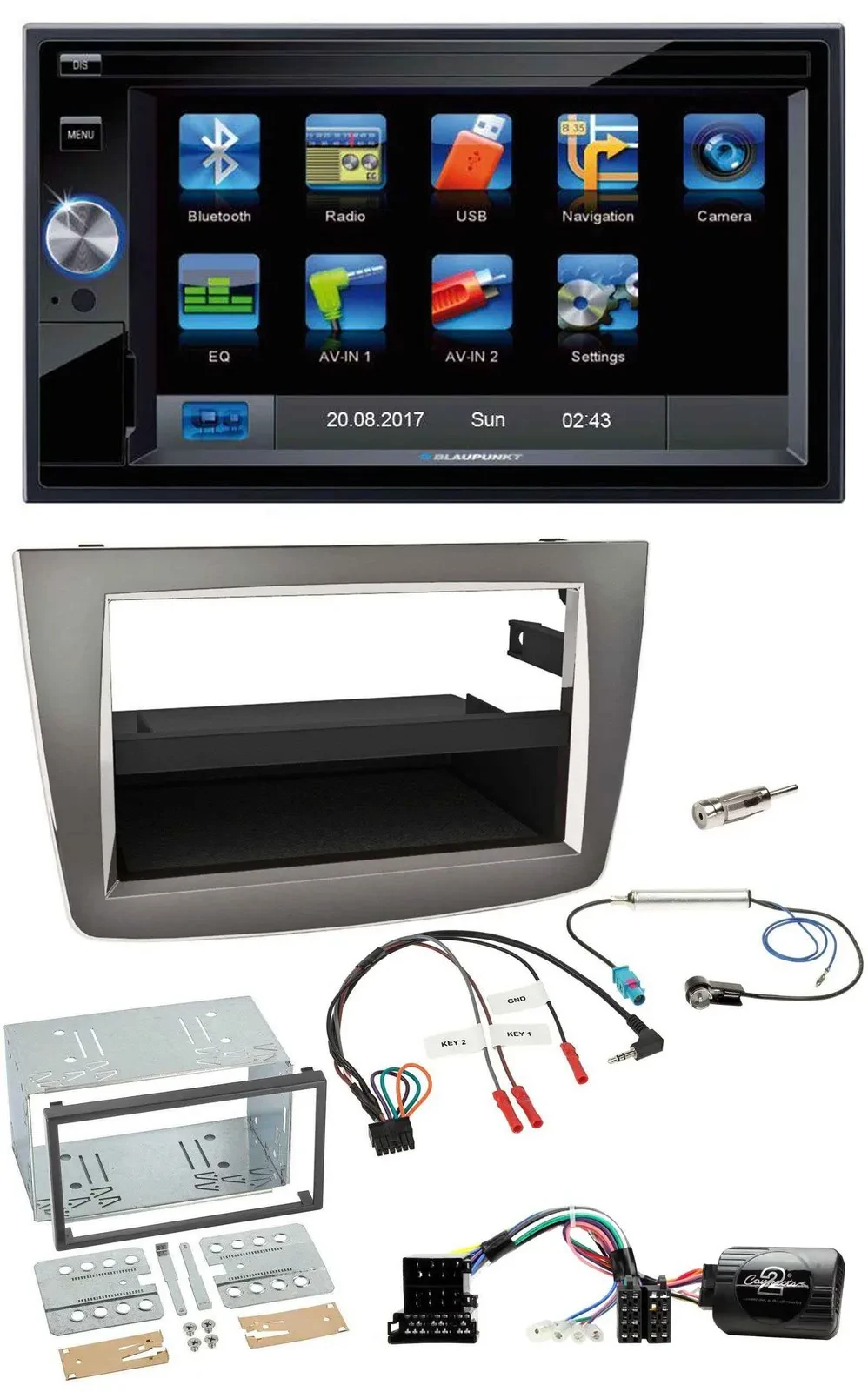 Автомагнитола Blaupunkt 2DIN, USB, Bluetooth, навигация (TMC) для Alfa Romeo Mito