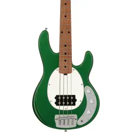 Sterling StingRay RAYSS4 Short-S 4-S Bass Guitar, Roasted Maple, Charging Green