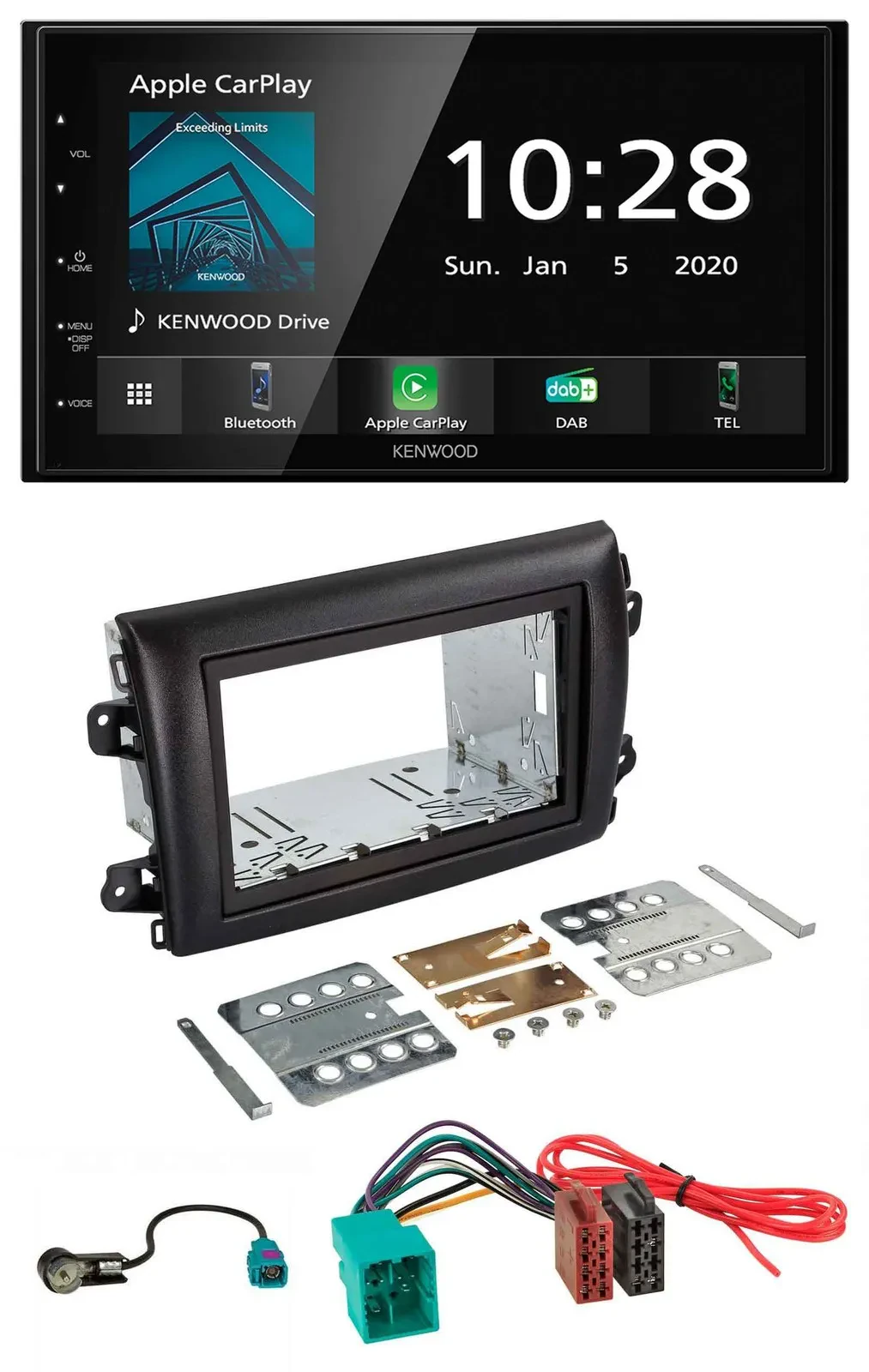 Kenwood Bluetooth MP3 DAB USB 2DIN Autoradio für Fiat Ducato Serie 8 ab 2021