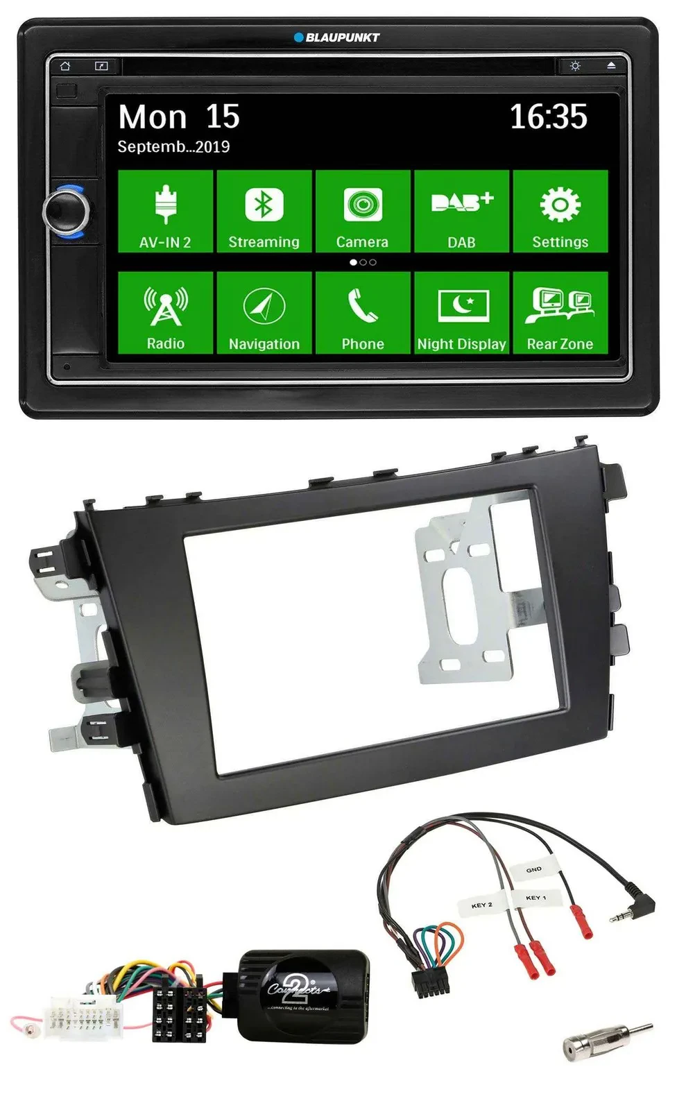 Blaupunkt Bluetooth 2DIN Lenkrad DAB USB TMC Navigation für Suzuki Celerio LF ab