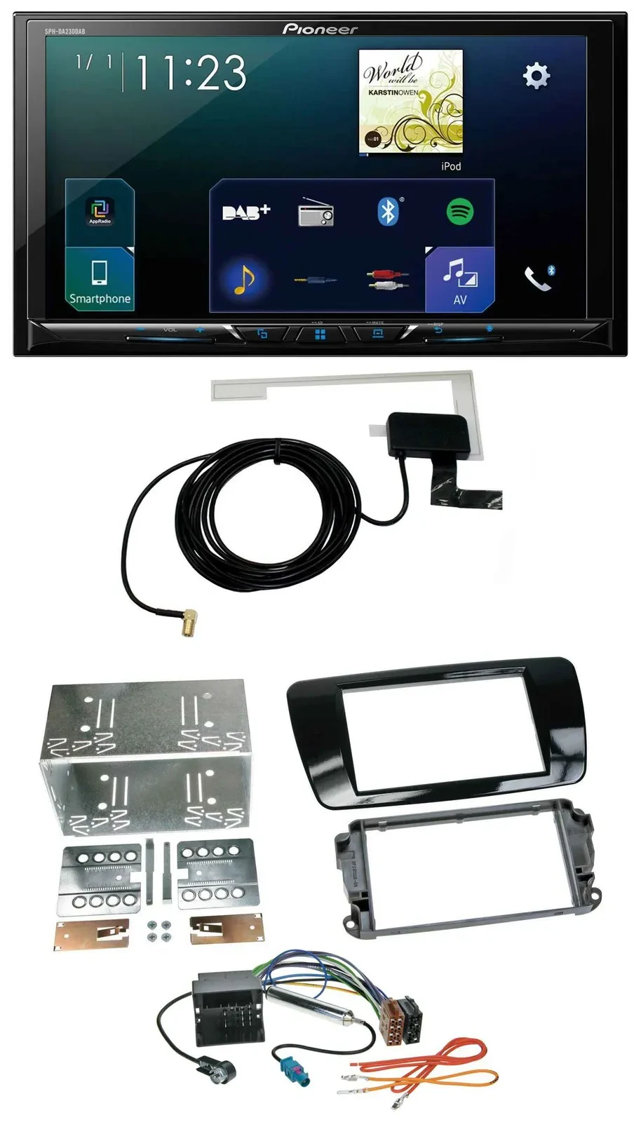 Pioneer 2DIN DAB USB MP3 Bluetooth Autoradio für Seat Ibiza ab 08 Klavierlack-sc