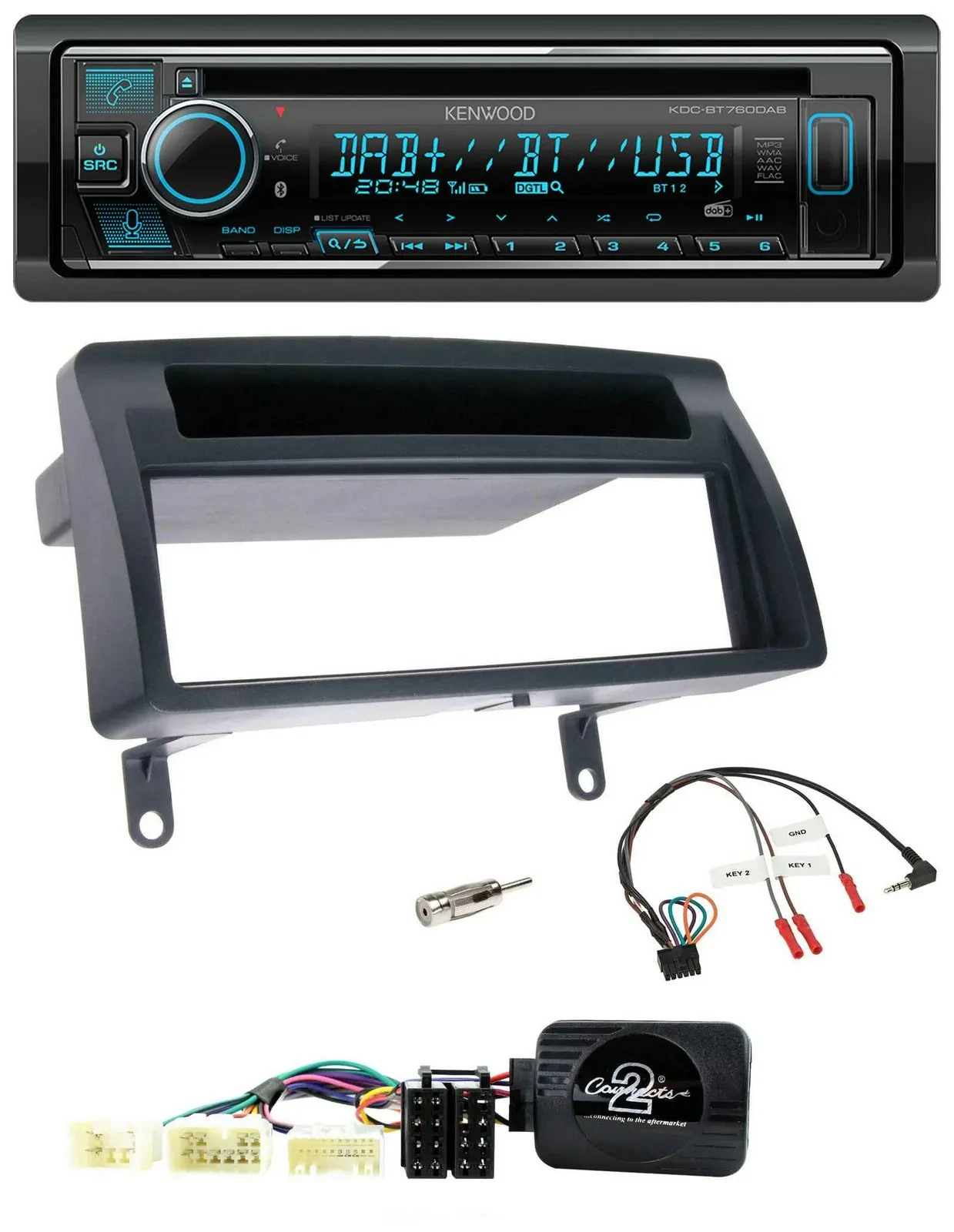 Kenwood Lenkrad Bluetooth DAB USB CD Autoradio für Toyota Corolla E12 2001-2007