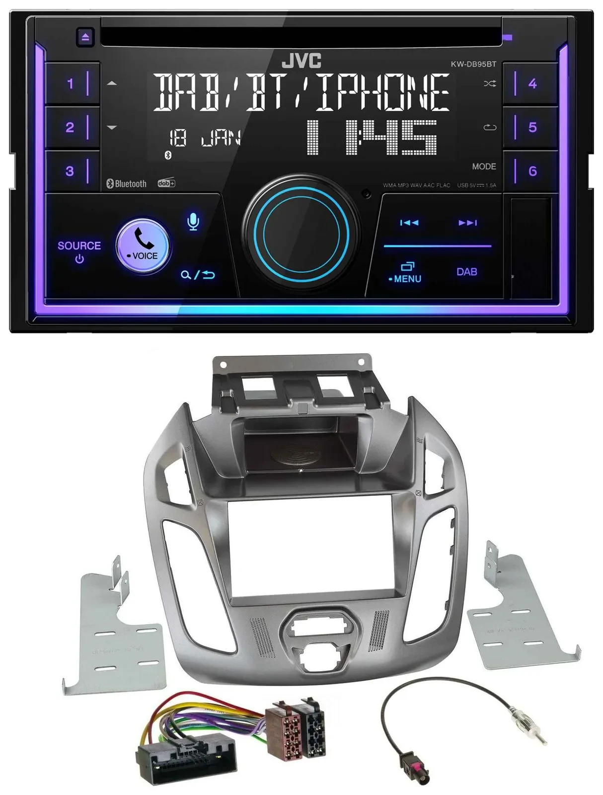 JVC MP3 USB 2DIN DAB Bluetooth CD Autoradio für Ford Transit 2013-2018 ohne Disp