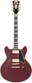 Электрогитара полуакустическая D'Angelico Deluxe DC Semi-hollowbody Satin Trans Wine