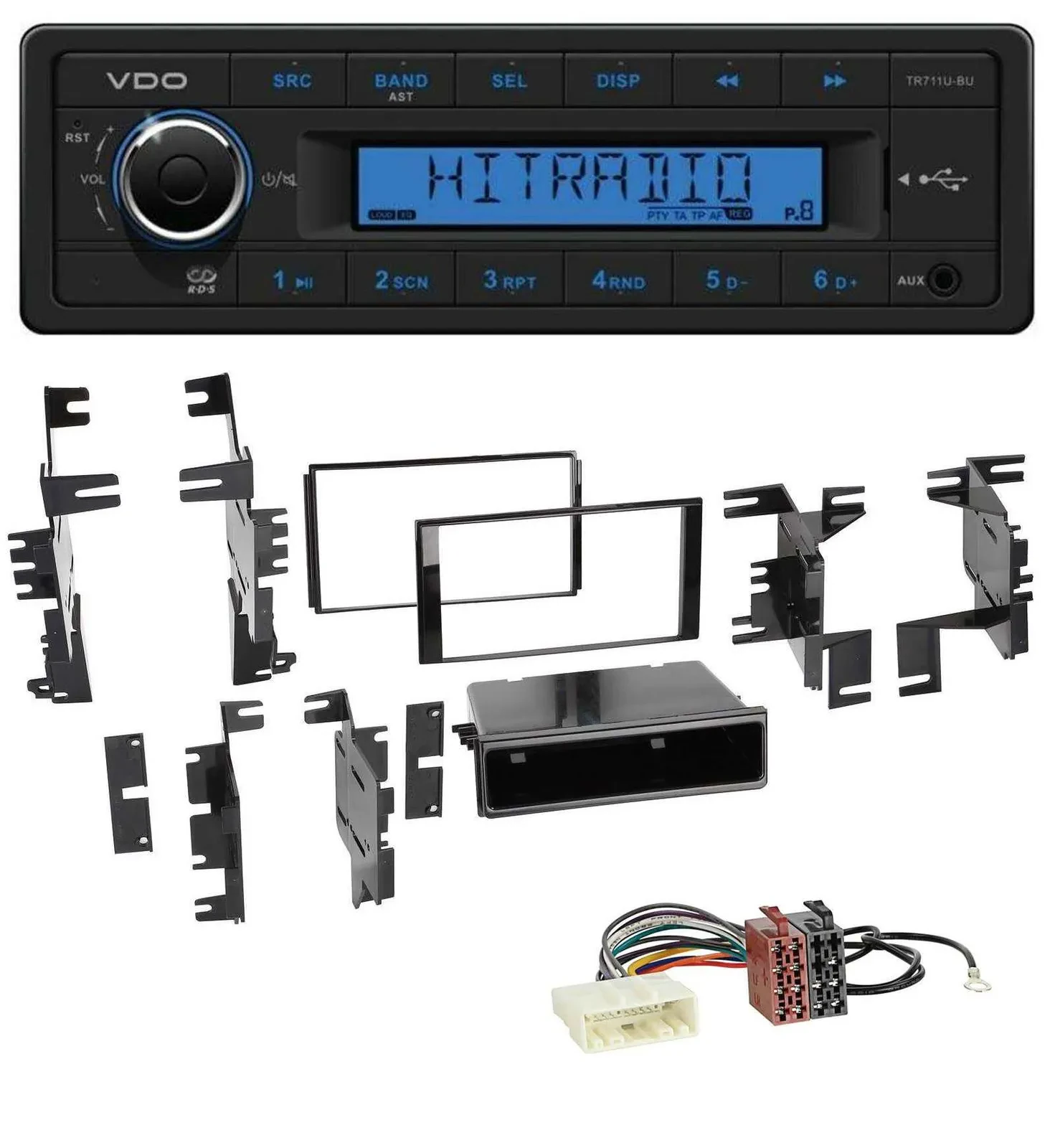 VDO AUX 1DIN MP3 USB Autoradio für Nissan Cube ab 09 Frontier ab 13 Juke ab 11