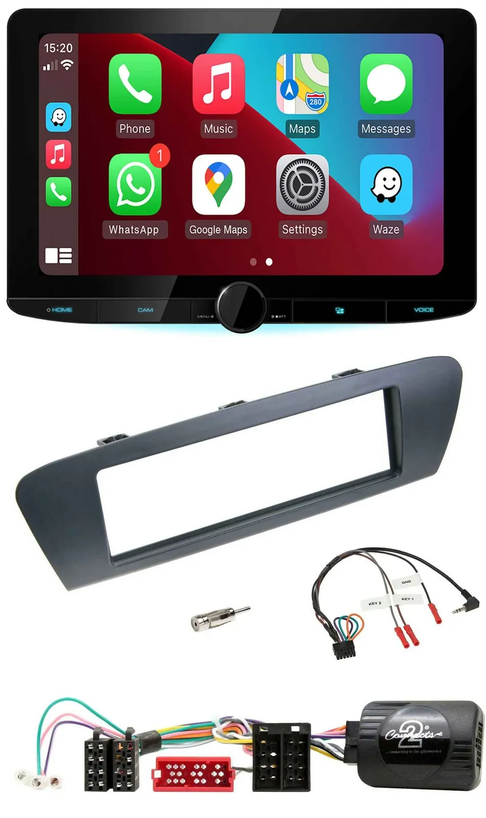 Kenwood Lenkrad USB DAB Bluetooth Autoradio für Renault Grand Scenic ISO ab 2009