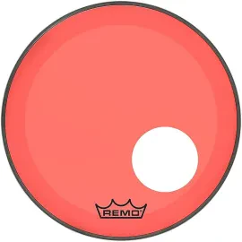 Remo Powerstroke P3 Colortone Red Resonant Bass Drum Head 5" Offset Hole 18 in.