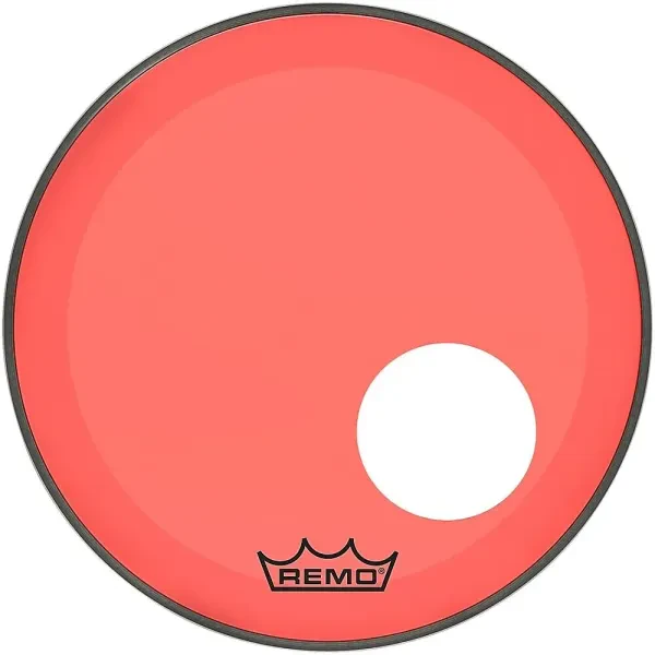 Remo Powerstroke P3 Colortone Red Resonant Bass Drum Head 5" Offset Hole 18 in.