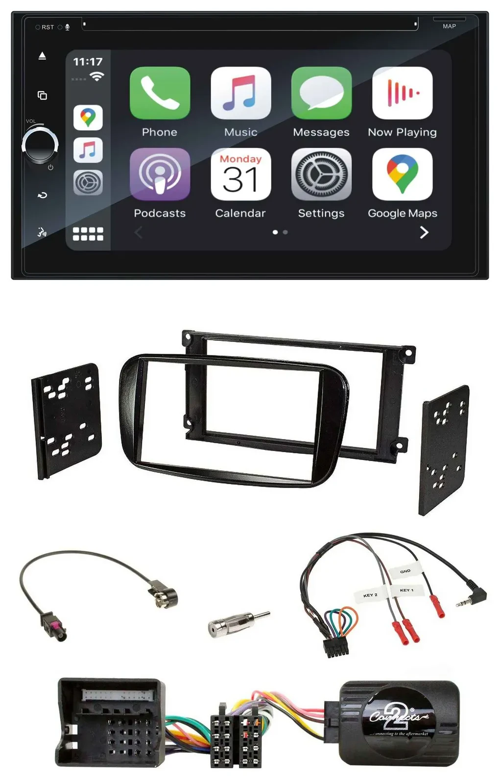 Blaupunkt DAB Lenkrad TMC Bluetooth USB 2DIN Navigation für Ford Mondeo 07-14 S-