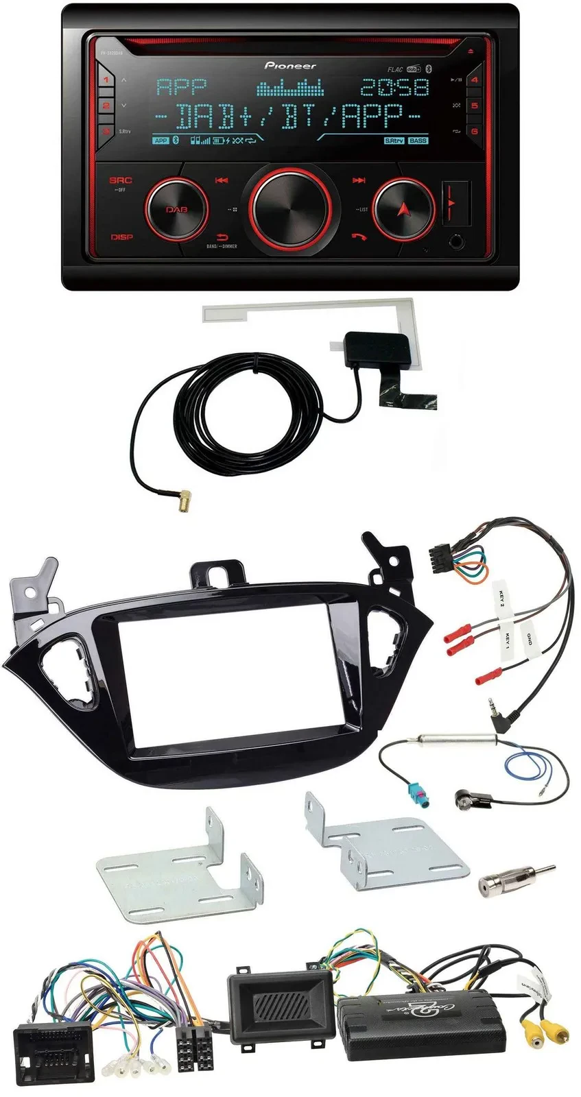 Автомагнитола Pioneer 2-DIN DAB USB CD Bluetooth для Opel Adam, Corsa E с поддержкой управления на руле