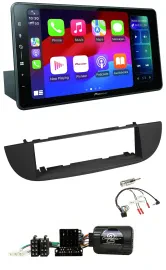 Автомагнитола для Fiat 500 Pioneer Bluetooth, DAB, USB, поддержка кнопок на руле, черный