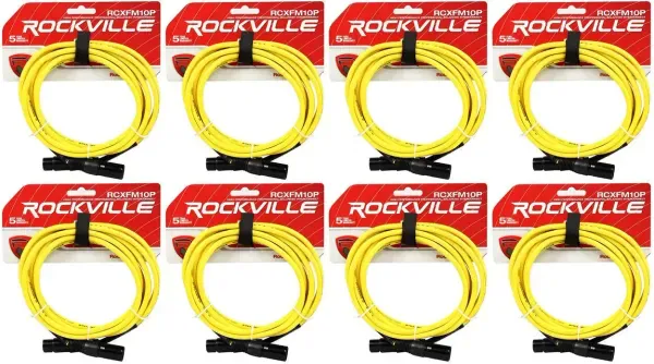 Микрофонный кабель Rockville RCXFM10P-Y Yellow 3.05 м (8 штук)