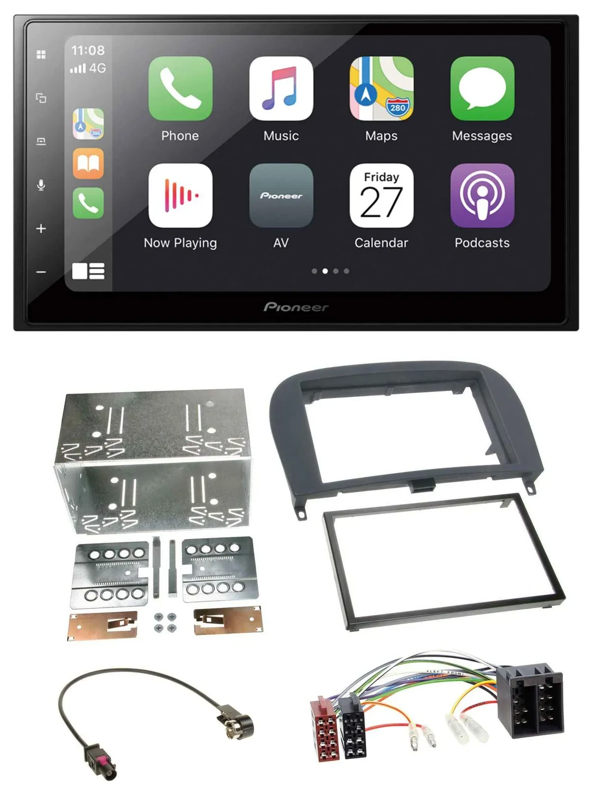 Pioneer MP3 Bluetooth DAB 2DIN USB Autoradio für Mercedes SL-Klasse 2001-2011 R2
