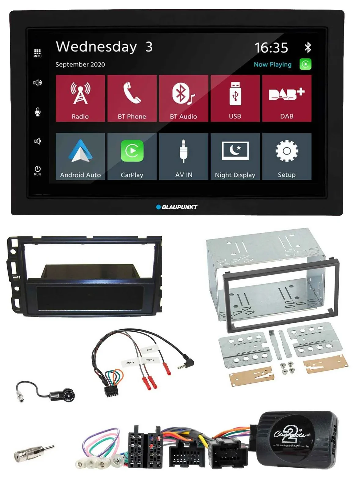 Blaupunkt DAB Bluetooth USB Lenkrad 2DIN Autoradio für Cadillac BLS YSCF 2006-20