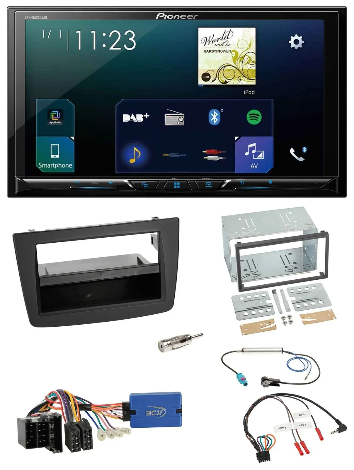 Автомагнитола Pioneer 2-DIN, Bluetooth, USB, DAB, для Alfa Romeo Mito (тип 955, с 2013), ISO