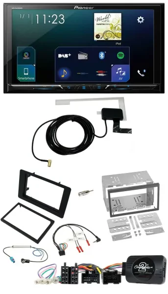 Pioneer 2DIN DAB USB Lenkrad Bluetooth Autoradio für Saab 9-5 2008-2010
