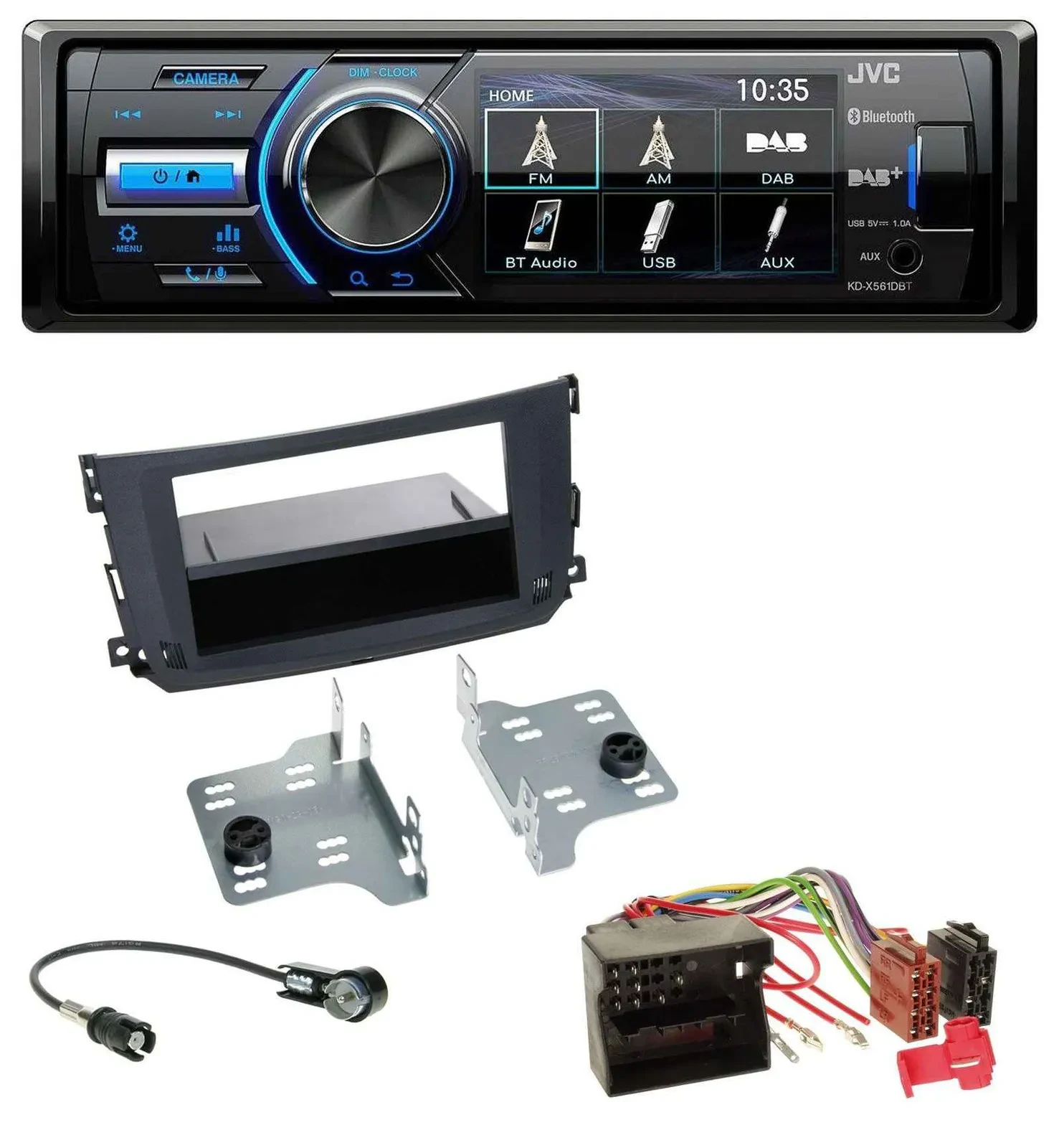 JVC Bluetooth MP3 USB DAB Autoradio für Smart ForTwo (451, 2010-2015)