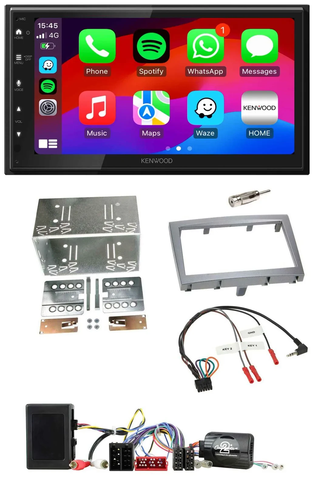 Kenwood Lenkrad USB DAB 2DIN Bluetooth Autoradio für Porsche 911 Boxster Cayman