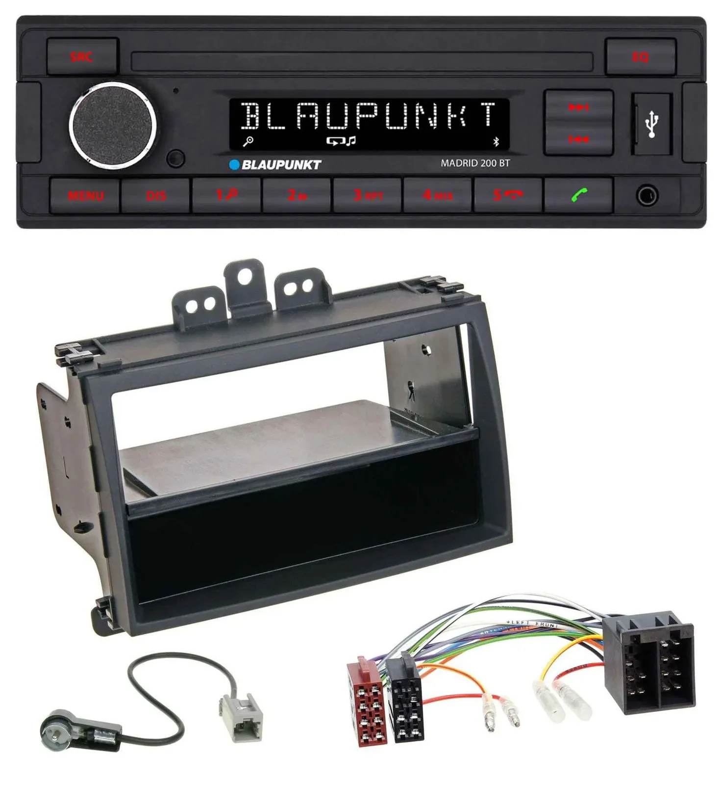 Blaupunkt USB AUX Bluetooth MP3 Autoradio für Hyundai i20 08-11 Rubber-Touch Abl