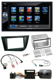 Blaupunkt 2DIN Bluetooth TMC USB Lenkrad SD Navigation für Seat Leon 2005-2009 s