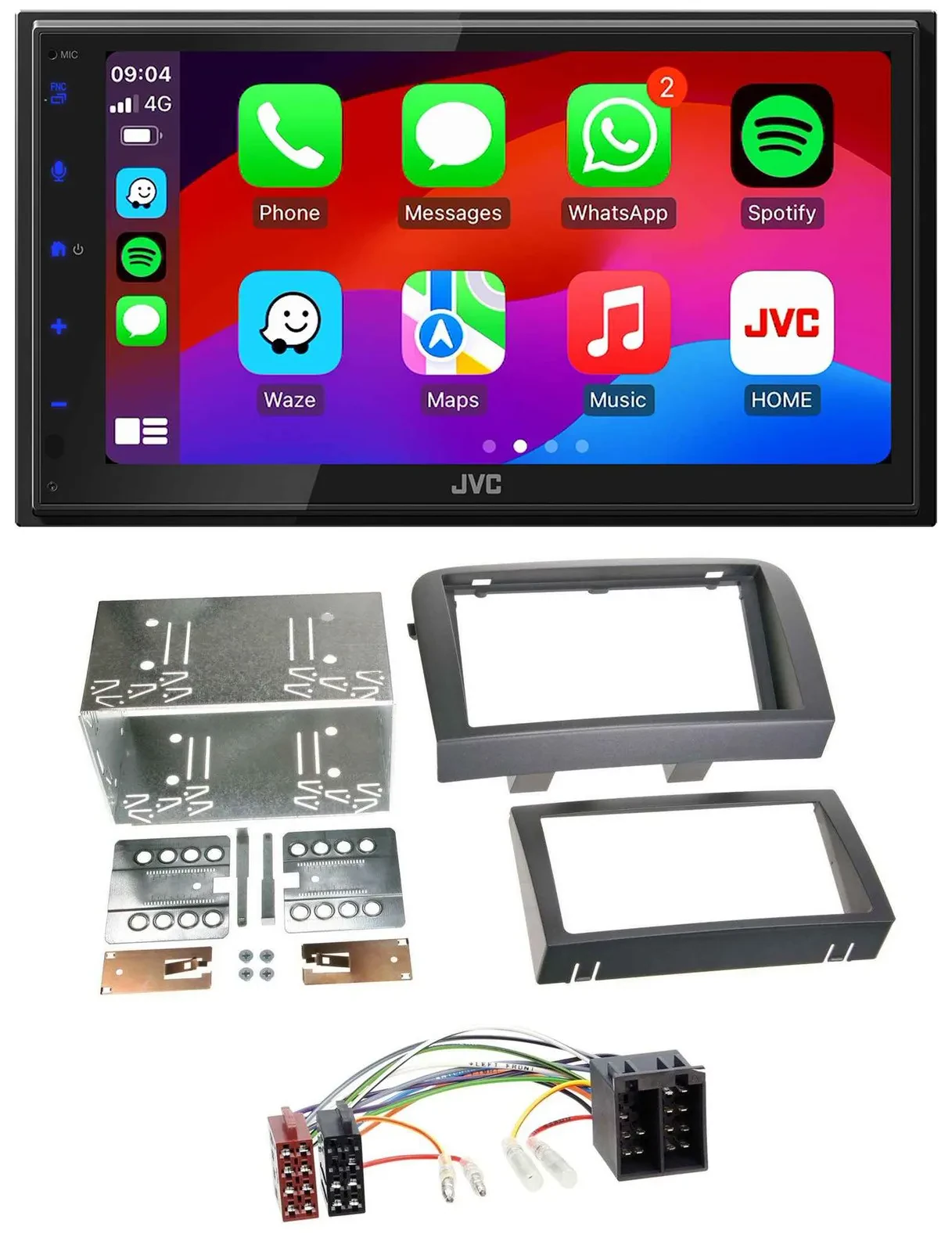 JVC Bluetooth USB MP3 2DIN DAB Autoradio für Fiat Croma (ab 2005)