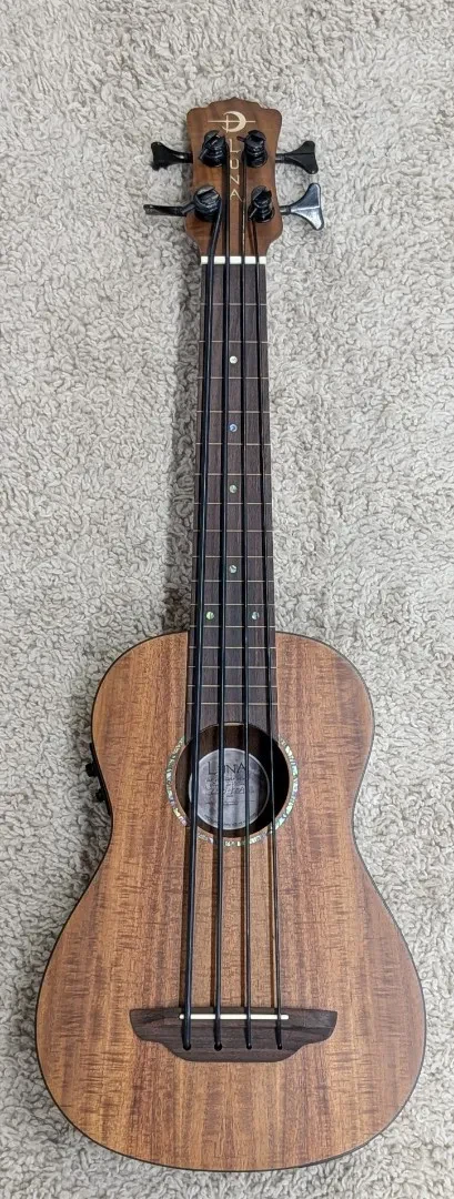 Luna UKE BARI BASS KOA Acoustic Electric 4-String Bari-Bass Ukulele with Gig Bag