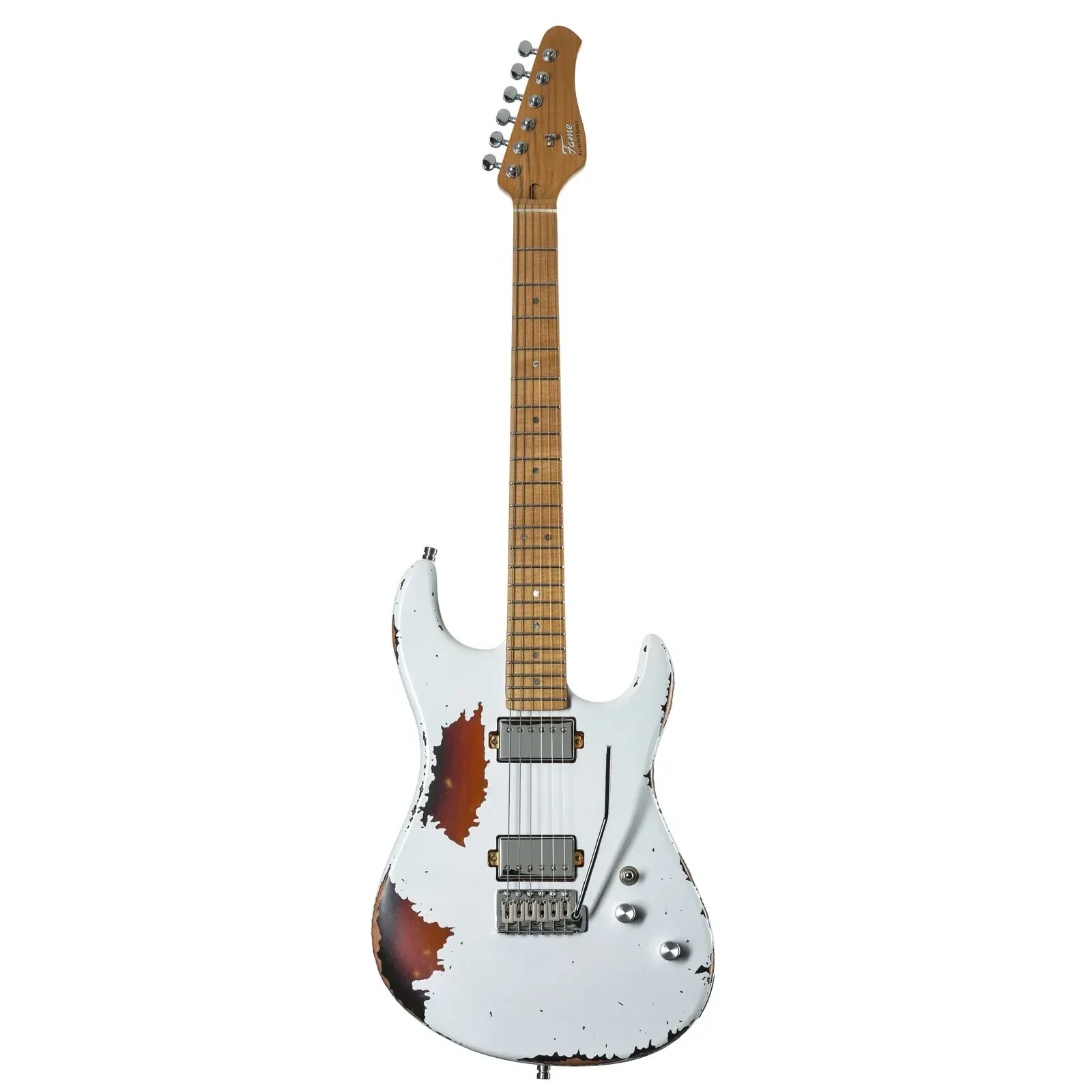 Электрогитара Fame Audio Custom ST MN Worn Milk Over Sunburst