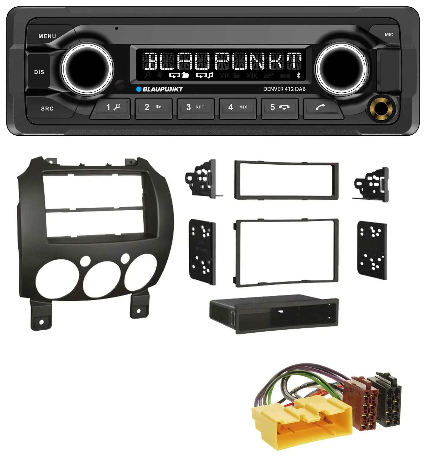 Blaupunkt Bluetooth DAB MP3 USB Autoradio für Mazda 2 (ab 2007)