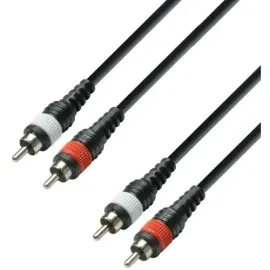 Adam Hall 3 STAR TCC 0300 M Twin Kabel 2 Cinch x 2 Cinch 3 m | Neu