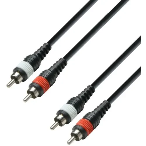 Adam Hall 3 STAR TCC 0300 M Twin Kabel 2 Cinch x 2 Cinch 3 m | Neu