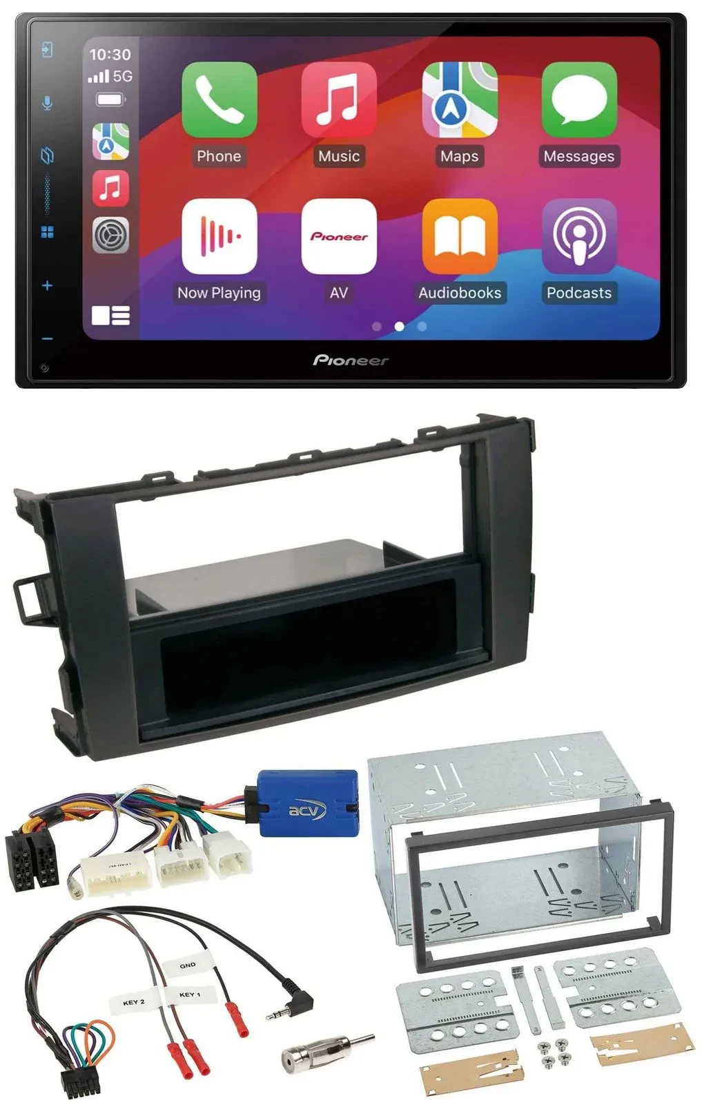 Pioneer DAB USB Lenkrad Bluetooth 2DIN Autoradio für Toyota Auris 2011-2012 schw